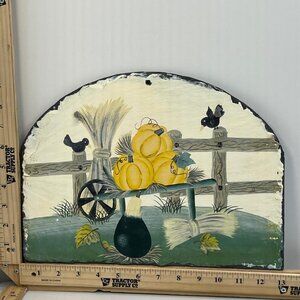Hand-Painted Pumpkin Harvest Wall Art Vintage Fall Farmhouse Decor Wall Hanging